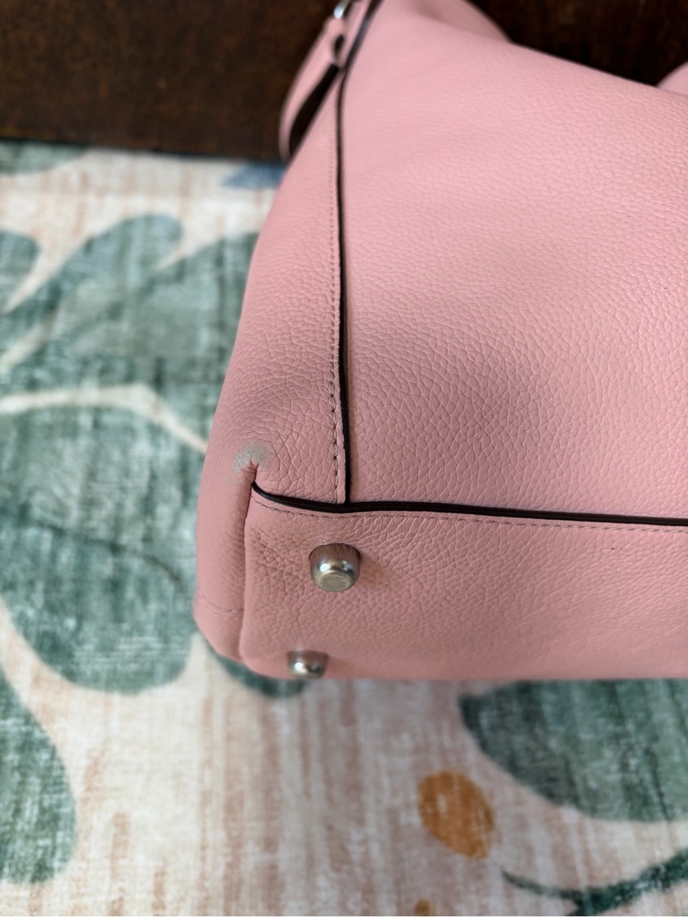 Coach Edie Pebbled Pink Leather Carryall Shoulder Hobo Purse Bag - Picture 12 of 16